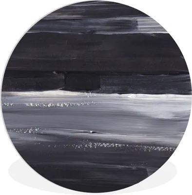 Produktbild von MuchoWow® Rundes Wandbild - Runde Bilder Farbe - Abstrakt - Schwarz Ø 60 cm Kreis Wanddekoration Kunststoff - Wandkreis - Wandschmuck - Wand Kreis - Das Schlafzimmer - Die Bilder - Wandmalerei - Kunst für das Haus - das Plastik