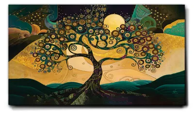 Immagine prodotto di Giallobus - 13 - Albero stellato - Giallobus - 100L x 60l cm - Quadro - Tela Canvas Telaio Premium Alto Spessore