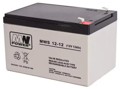 Obrázek produktu pro Baterie olověná 12V / 12Ah MWS 12-12, gelový akumulátor