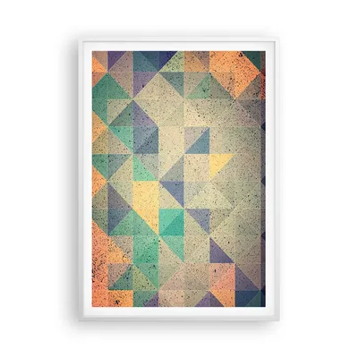 Produktbild von Gerahmtes Poster - Weißer Rahmen - Abstraktion Dreieck Muster - 70x100 cm - Wand Bild - Wanddeko - Wandbilder - Wandposter - Bilderrahmen - Bilder - Kunstdruck - Wandbild - P2WPA70x100-4287