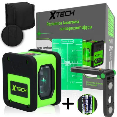 Zdjęcie produktu dla Xtech 4D, samopoziomująca laserowa poziomica, 532 nm, zielona, zasięg 25 m, z etui