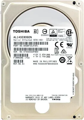 Produktbild von Festplatte Toshiba AL14SEB060N 600GB 10 000Rpm 128Mb Cache Sas III 2.5''