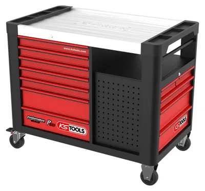 Image de KS TOOLS PERFORMANCEplus P35 NOIR/ROUGE Servante d'atelier avec 12 tiroirs - 873.5008