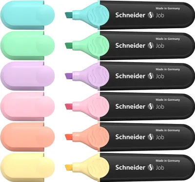 Zdjęcie produktu dla Schneider 115097 6 Schneider Job Pastell Textmarker farbsortiert
