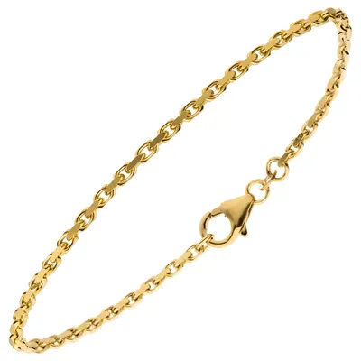Produktbild von 2mm Armband Ankerkette aus 333 Gold Gelbgold diamantiert 18,5cm Armschmuck
