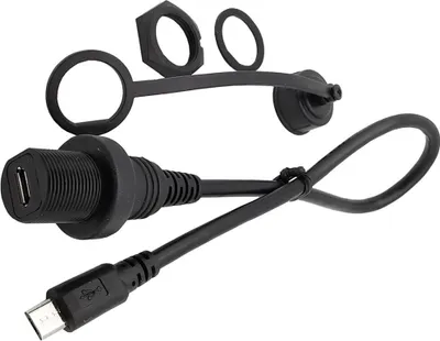 Produktbild von I60 Micro USB Adapterkabel 30 cm – 5-Pin Stecker auf Buchse, Verlängerungskabel für PC, Auto, Boot & Motorrad