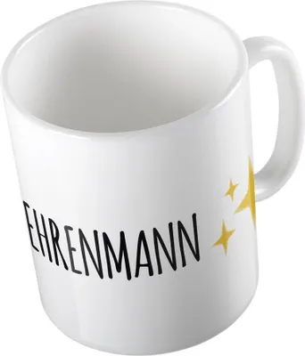 Produktbild von Huuraa Kaffeetasse Ehrenmann Emoji Geschenk Tasse Weiß 330ml Ehrenmann Emoji Präsent