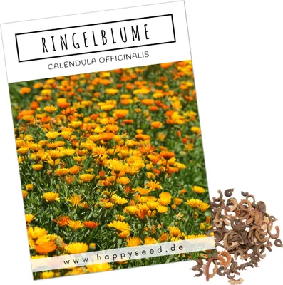 Produktbild von Ringelblumen Samen (Calendula Officinalis) - Vielseitige Heilpflanze mit essbaren Blüten & ideal für eine bunte Blumenwiese (Gelb/Orange)
