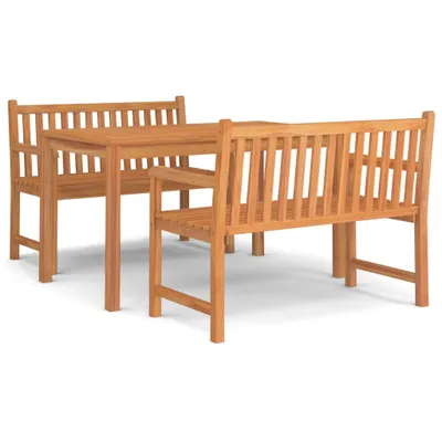 Produktbild von vidaXL 3-tlg. Garten-Essgruppe Massivholz Teak