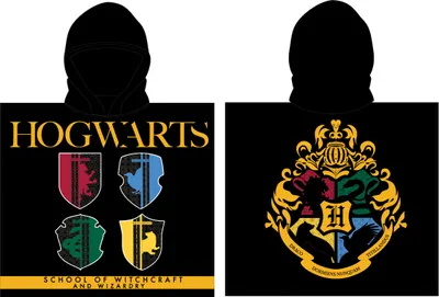 Produktbild von Poncho mit Kapuze 55x110cm Harry Potter Hogwarts