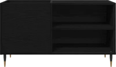 Produktbild von Schallplattenschrank Schwarz Eichen-Optik 85 x 38 x 48 cm