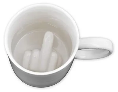 Produktbild von Kaffeetasse Mittelfinger 350ml Keramik Weiß