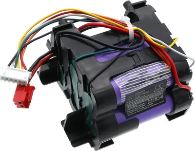 A close-up shot of a battery pack with multiple wires and connectors.