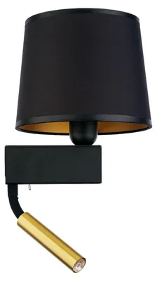Obrázek produktu pro Nástěnné světlo E27 černá látka kov moderní nástěnná lampa na čtení