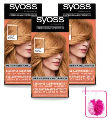 Imagen del producto de 3 tintes para el cabello Syoss Pantone, color 9-67 Coral Gold, pack ahorro - 3 unidades
