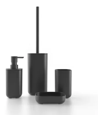 Produktbild von Badaccessoire-Set schwarz matt ABS