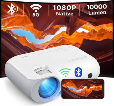 Produktbild von Beamer Bluetooth - YOTON 5G WiFi Mini Beamer Full HD WLAN, Native 1080P Projektor mit HDMI/AV/USB-Eingängen für Spielkonsole/Smartphone/PC/Laptop