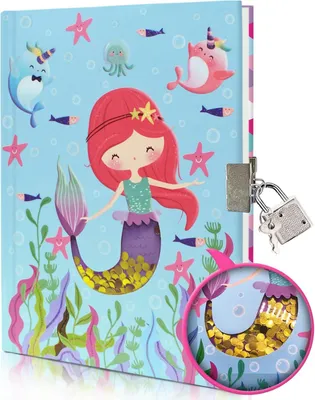 Produktbild von Tagebuch mit Schloss, schüttelbare Pailletten, 160 Seiten, für Mädchen