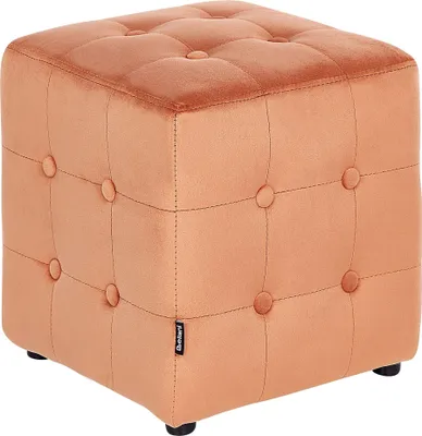 Obrázek produktu pro BELIANI Čtvercový oranžový čalouněný puf 36 x 36 x 39 cm sedák prošívaná kostka