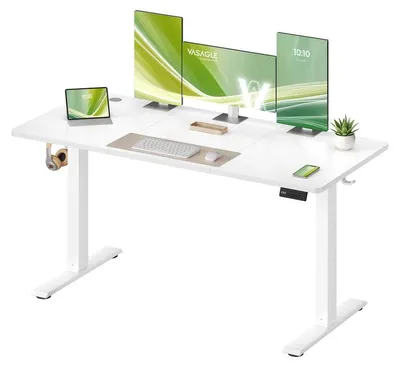 Zdjęcie produktu dla Stół elektryczny z funkcją pamięci i regulacją wysokości w 4 pozycjach, kolor: biały, wymiary: 140x60x72-120 cm