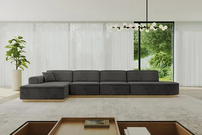 Produktbild von ALTDECOR Ecksofa in L-Form IREA-L3-v2 412x165x80 cm Dunkelgrau Corner Sofa Eckcouch Couch Wohnlandschaft Cauchsofa
