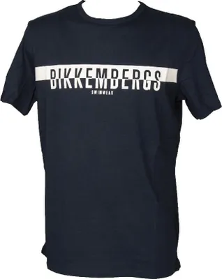 Immagine prodotto di T-shirt uomo BIKKEMBERGS maglietta manica corta girocollo stampata puro cotone articolo BKK2MTS03 series half logo, S, Cotone 100%