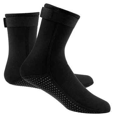 Zdjęcie produktu dla Skarpety do surfingu zimowego: Wysoka izolacja termiczna - Neoprenowe skarpety do nurkowania - Antypoślizgowa podeszwa - Mocne, samoprzylepne zapięcie - Rozmiar XL - Wygodne i wodoszczelne