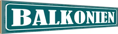 Produktbild von vianmo Holzschild 10x46 cm Balkonien lustig