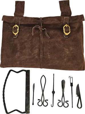 Produktbild von Handgeschmiedetes Wundarzt Set / Feldscher Besteck inkl. Tasche