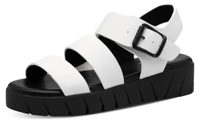 Produktbild von s.Oliver Damen Sandalen mit Dicker Sohle modern, Mehrfarbig (White/Black), 40 EU