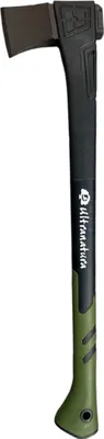 Produktbild von Ultranature Spaltaxt 71 cm Hackaxt für Holz inklusive Klingenschutz Schwarz/Grün – Kopf aus Hartstahl – mit Softgrip und Anti-Rutsch 2130 g/71 cm – Kopf aus Stahl