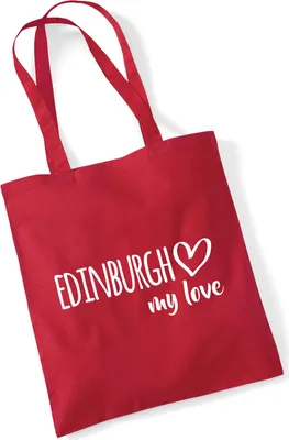 Produktbild von Huuraa Jutebeutel Edinburgh my love 10 Liter Classic Red Baumwolle Tasche Geschenkidee