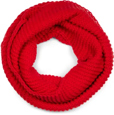 Produktbild von styleBREAKER Uni Strick Loop Schal Einfarbig mit Wellenmuster, warmer Winter Strickschal, Schlauchschal 01018169