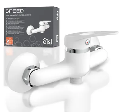 Produktbild von eisl Duscharmatur SPEED, Wasserhahn Bad, Mischbatterie Dusche in Weiß/Chrom