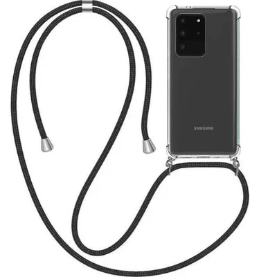 Immagine prodotto di Custodia per cellulare adatta a Samsung Galaxy S20 Ultra con catena per cellulare e bumper - cover posteriore in TPU antiurto con cinturino - Smartphonica