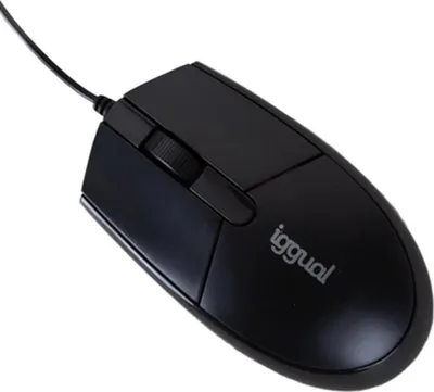 Produktbild von iggual COM-BASIC3-800DPI, Beidhändig, USB Typ-A, 800 DPI, Schwarz
