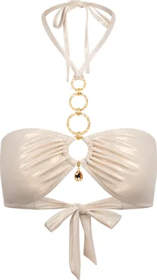 Produktbild von Moda Minx Bikini Top Kos Pendant Hoop in tollem Schimmer-Look Beige S