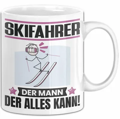 Produktbild von Skifahrer Tasse Geschenk für Skifahrer Der Mann Der Alles Kann Geschenkidee zum Geburtstag (Weiß)