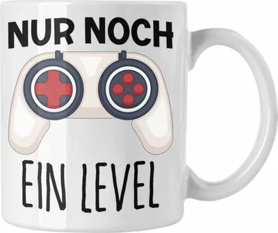 Produktbild von Trendation - Nur Noch Ein Level Tasse Geschenk für Gamer Zocker Spruch Geschenkidee Jungs (Weiß)