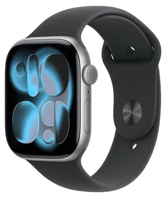 Produktbild von Apple Watch 11 Cell 46mm Smartwatch Space Grau/Schwarz Armband S/M mfc94