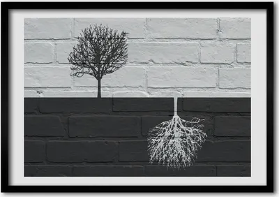 Produktbild von Bild - Bilderrahmen - 100 cm x 70 cm - MDF - Rahmen - Foto - Wandkunst Bäume an der Wand