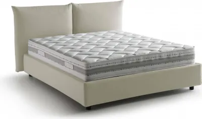 Produktbild von Doppelbett Dbrunor, Containerbett mit Stoffbespannung, 100%  Italy, Frontöffnung, inklusive Matratze Cm 160x200, Beige