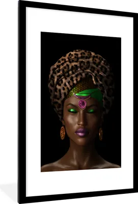 Produktbild von MuchoWow® MuchoWow® Gerahmtes Poster Frau - Bunt - Accessoires 60x90 cm - Poster mit zchwarzem Bilderrahmen - Dekoration - Wandposter Wohnzimmer - Hochwertig