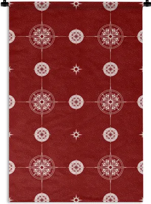 Produktbild von MuchoWow® Wandteppich Wandbehang Kompass - Reisen - Muster 120x180 cm Tapisserie Dekoration Wandtuch - Schlafzimmer - Dekorationen für das Haus
