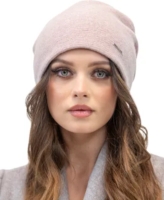 Image de Vivisence Bonnet femme Bonnet d'hiver Bonnet en laine chaude Bonnet classique automne-hiver Douillet et parfaitement ajusté Trois plis au dos Doublure intérieure Extra Confort Modèle, Pow