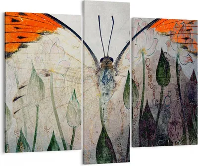 Produktbild von Bild auf Leinwand - Leinwandbild - Schmetterling Abstraktion - 95x80cm - Wand Bild - Wanddeko - Leinwanddruck - Bilder - Kunstdruck - Wanddekoration - Leinwand bilder - Wandkunst - CB95x80-4081