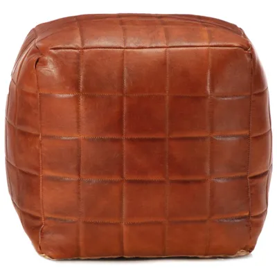 Produktbild von vidaXL Pouf Hellbraun 40 x 40 x 40 cm Echtes Ziegenleder