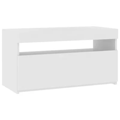 Produktbild von vidaXL TV-Schrank mit LED-Leuchten Hochglanz-Weiß 75x35x40 cm