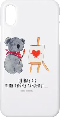Produktbild von Mr. & Mrs. Panda Iphone 10 Handyhülle Koala Künstler - Weiß - Geschenk, Liebesgeschenk, X, Zeichnen, Hülle, Cover, Gefühle, Liebe, Handy