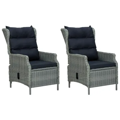 Image de vidaXL Salon de jardin 9 pièces avec coussins Poly rotin gris clair